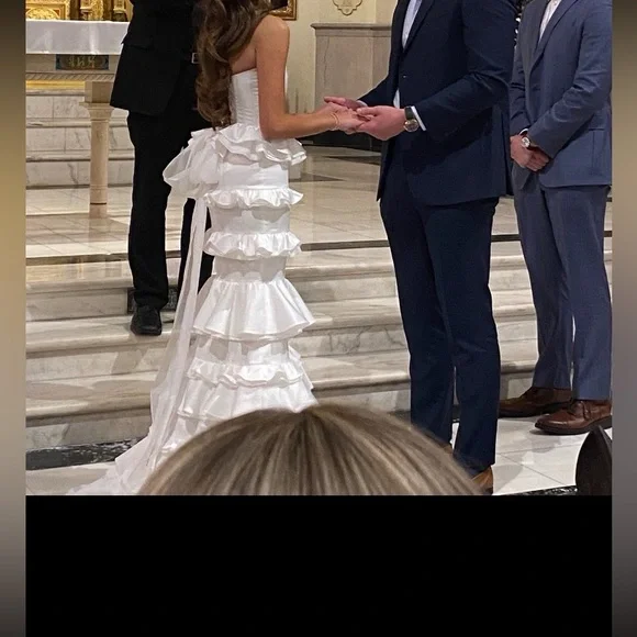 V. Chapman Milano Set 0 ruffle set removable train corset top - Picture 4 of 6